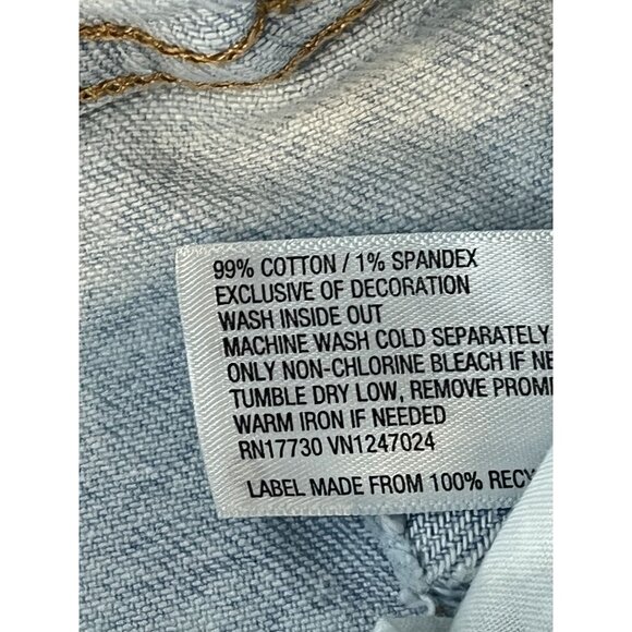 Wild Fable Shorts Womens 8 Blue Jean Denim High Rise Utility Fray Paint Splatter - Picture 13 of 16